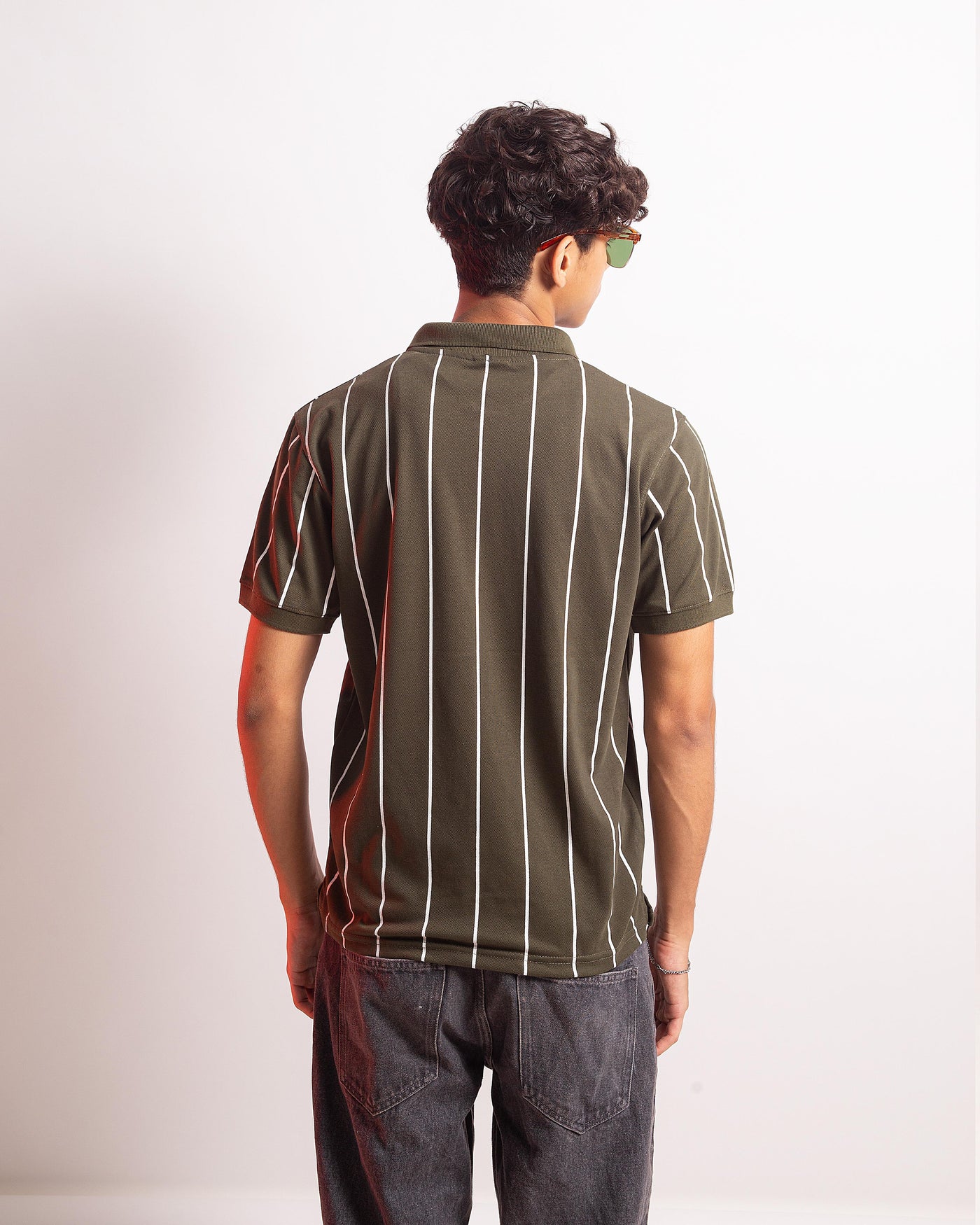 Stipped Polo | Green